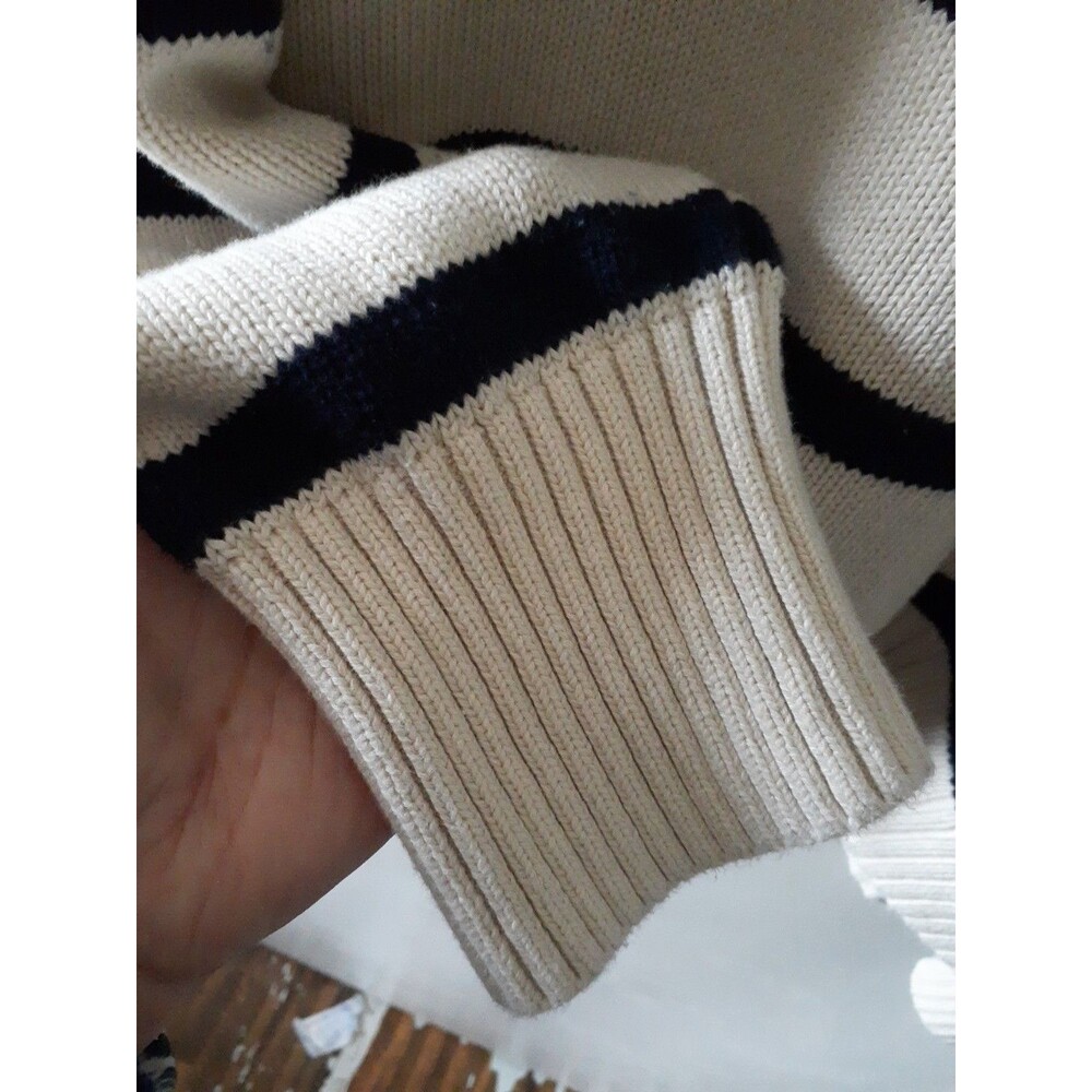 Gap Women's XXL Off White Navy Cotton Striped Sweater Preppy Nautical Look 2x - Picture 5 of 5